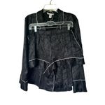 Victoria's Secret Victoria’s Secret Silky Black Pajamas Pjs Long Sleeve Shorts Set L/ XL Photo 2