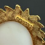 Vintage DODDS Signed Ceramic Christmas Poinsettia Flower Cameo Brooch 21g. Orange Photo 10