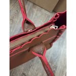 PINK HALEY Deep Mauve Brown Pink Tote Handbag Zip Top Purse Faux Leather Photo 7