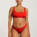 Everlane Womens The Thigh-High Bikini Bottom Bright Red S Photo 0