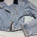Zana Di Cropped Biker Denim Jacket size Medium D40 Photo 6
