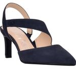 Calvin Klein 9608074 Larin Blue Suede Slingback Heels Classic Designer Party 11M Photo 1