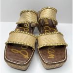 Sam Edelman  Angelina Wedges Sandals Raffia Rhinestone Embellished Size 9.5 Photo 3