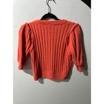 Free People  Sloane Women's Coral‎ Ribbed Puff Sleeve Cropped Cardigan Top Photo 5