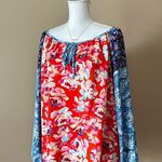 THE PIONEER WOMAN | Colorful Boat Neck Mixed Floral Print Tunic Top Sz L Red Size L Photo 3