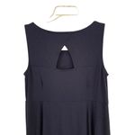 Eileen Fisher  Navy Blue Scoop Neck Keyhole Back Sheath Pull Over Dress Womens M Photo 2