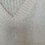 Brochu Walker  WOMENS WHITE V NECK SWEATER LEATHER ELBOWS PETITE Photo 4