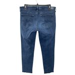 AG Adriano Goldschmied  Mid Rise Stevie Capri Jeans Blue Denim Raw Split Hem 30 Photo 2