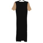 Fabrika Ribbed Midi Dress Black White & Beige Colorblock Size Large Photo 4