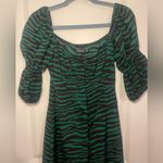 Nasty Gal 🔥LNC Women’s  Zebra Square Neck A Line Dress Size 6 Green & Black Photo 7