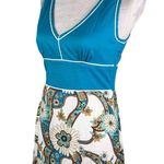 Chaudry Dress Medium Lightweight Summer Midi Sleeveless Dress Teal Floral New Photo 15