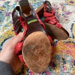 L.A.M.B. Tamika Red and Brown Strappy Leather Heels Photo 7