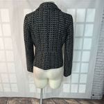 Ann Taylor Black White One Button Shawl Lapel Lined Tweed Blazer Size 6 Photo 4