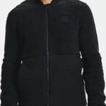 Under Armour Sherpa Bomber Jacket Mens Small Black Full-Zip Ultra-Soft Comfort Photo 0