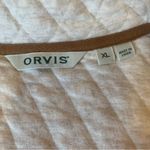 Orvis  quilted cream dark tan full button jacket. Size XL Photo 3
