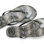 Solei Sea Vivie Python Grey Strappy Flat Flip Flop Sandal size 8 Gray Photo 0