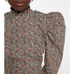 Ganni 💕💕 Floral Puff Sleeve Organic Cotton Poplin Dress ~ Placid Blue 4 NWT Photo 4