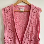 Vintage Lener Pink Knitted Sleeveless V Photo 7