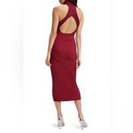 Good American  Angle Rib Mock Halter Midi Dress Team Cardinal Red NWT Photo 13