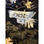 Cache Black White Floral Textured scrunch Top Y2K vintage boho whimsi retro Med Photo 4