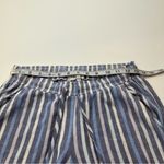 Bella Dahl  Split Hem Wide Leg Pant Multi Navy Womens Size XS Pockets Linen Blend Photo 5