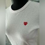 MINT Comme Des Garçons PLAY Short Sleeve White Classic Small Heart Shirt S XS Photo 3