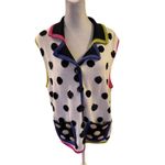 Bellepointe Vintage Women's XL White Polka Dot Vest with Sequin Accents Casual Photo 1