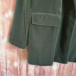 Open Edit  Green Relaxed Fit Velvet Blazer Photo 9