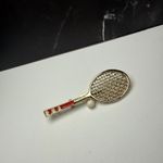 Gerry’s Tennis Racket & Ball Brooch Pin Signed Vintage Gold Tone Dual Pendant Photo 11
