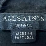 ALLSAINTS  Women's Black Short Sleeve Cutout Choker V-Neck Blouse Shirt Top Sz S Photo 3