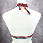 Xhilaration  Red Blue Stripe Padded String Hook Wired Bikini Top Swimwear Medium Photo 2