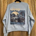 Jeep Official  Light Blue Live Free Pullover Graphic Cotton Sweater Size Small NW Photo 1