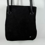 Halston Heritage Woman Alism Suede Bucket Bag Black purse 9x8x3” 11” handle Photo 5