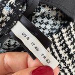 St. John Prince Of Wales Black White Houndstooth Wool Shift Dress US 8 $995 Photo 3