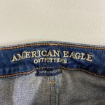 American Eagle ‎ women's dark medium wash ripped skinny super stretch jeans 10 Photo 5