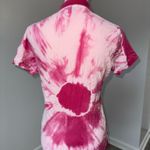 Ralph Lauren  Sport Women’s Tie Dye Pink Polo Shirt Medium Cotton Stretch Y2K Photo 2