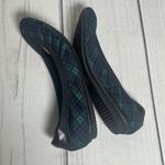 Lands End Womens 8 B Ballet Flat Shoe Round Toe Elastic Trim Slip On Plaid EUC Green Photo 7
