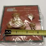 Lapel Pin & Matching Stud Earrings Christmas Holiday Cheer Bear Set Photo 6