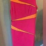 Adrienne Vittadini HOT PINK & ORANGE ZIPPER DRESS SIZE 4 Photo 2