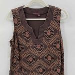 Fresh Produce  Shift Dress Womens‎ Large Brown Pink Cotton Cat's Eye Print Photo 1