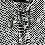 ZARA Woman Size L Blouse Black Polka Dot Tie Neck Long Sleeve Flowy Long Sleeve Photo 3