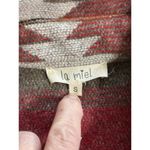 LA MIEL Women S Southwest Aztec Flannel Blanket Jacket Shacket Rust & Turquoise Photo 5