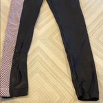 Koral  Black Leggings with Light Pink Mesh Panel Photo 3