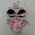 Victoria's Secret Victoria’s Secret 34D/L The Gorgeous Pink Neon Paisley Pushup Halter Bikini Set Photo 1