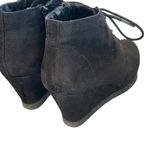 Merona Faux Suede Ankle Boots Heeled Size 7 Black Lace Up Zip Photo 4