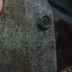 Vintage Union Made Herringbone Wool Blend Trench Coat unisex long coat Gray Size XL Photo 5