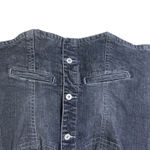 Chico's  Black Denim Vest Womens M Button Front Western Utility Classic Cowgirl Photo 3