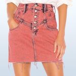 MOTHER Denim MOTHER Superior Swooner Distressed Hem A-Line Denim Acid Wash Skirt, Women’s 24 Photo 6