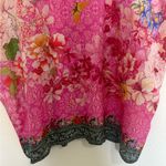 Johnny Was Bouquet Frame Parade Blouse Tunic Silk Pink Butterfly Floral Small Photo 4