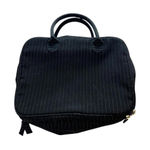 Lancôme Black Pinstripe Train Case Travel Makeup Bag 12x9 Cosmetic Organizer Photo 0